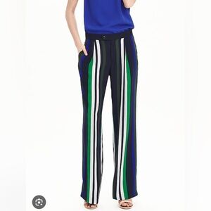 Banana Republic Wide Leg Black and Green Pants Petite 8